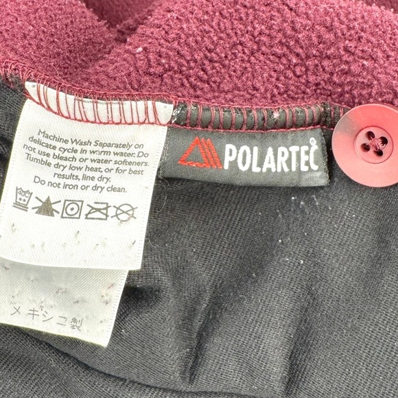 Eddie Bauer Maroon Button Front Polartec Fleece Jacket Women's Sz XL Tall - Picture 10 of 10